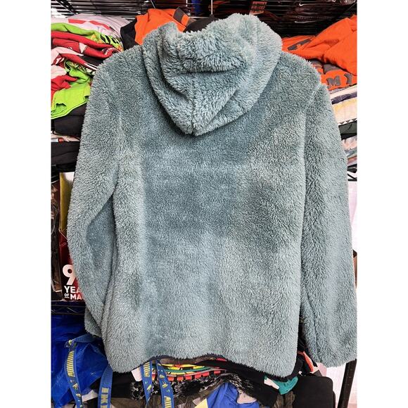Canada Weather Heat Women’s Teal Deep Pile Fleece Hoodie Size Medium - Picture 6 of 6